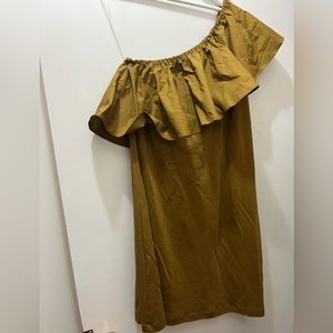 Olive one shoulder dress. Brand new. NWT.